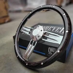 14" Inch Billet Steering Wheel Dark Pine Wood Rivet Half Wrap Horn - 6 Hole. Fixed Price $163.93.