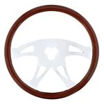 18 Real Wood Steering Wheel Rim "bossy" With 4 Chrome Spokes. Fixed Price $171.65.