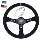 New Blue 14" Suede Leather Deep Dish 95MM Drifting Racing Jdm Steering Wheel. Fixed Price $43.99.
