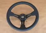 Nrg ST-018R Steering Wheel Black Leather 2 Inch Deep Dish 350MM (new). Fixed Price $145.00.
