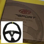 Saas D1-SWB-FS2 Steering Wheel Shaped Flat 350MM Black Suede + Yellow Band. Fixed Price $128.08.