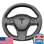 Yeolpise Hand Sewn Steering Wheel Cover For Tesla Model 3 Non-slip Micro. Fixed Price $75.08.