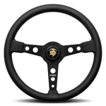 Momo Prototipo Steering Wheel 370MM Black Leather Spokes Genuine Nfc. Fixed Price $300.25.