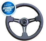 New Nrg Deep Dish Steering Wheel 350MM Black Leather Stitch RST-018R. Fixed Price $176.00.