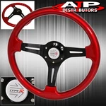 Universal 350MM 6 Bolt Hole Red Steering Wheel 1.75 Inch Deep Dish Typer. Fixed Price $53.99.