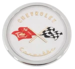 New Trim Parts Crossed-flag Front Nose Emblem / For 1953-55 C1 Corvette 5080. Fixed Price $179.99.