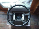 Volvo 240 1990-1993 Steering Wheel With Horn Parts Set. Firm Grip. Some Wear.. Fixed Price $75.00.