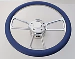 Royal Blue Half Wrap 14" Billet Steering Wheel Kit With Hub Adaptor +horn Button. Fixed Price $212.83.
