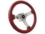 1969-94 Chevy Truck / Car S6 Red Leather Steering Wheel Chrome Cross Flags Kit. Fixed Price $287.99.