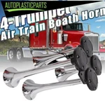 Silver Car Truck Boat 4-TRUMPET Super Loud Quad Air Horn Compact Kit. Fixed Price $28.72.