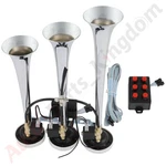 150DB Loud 3 Trumpet Musical Train Air Horn 6 Tune With Wired Remote Chrome. Fixed Price $51.72.