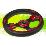 Nrg RST-001RD 320MM Black Leather Red Accent Trim Inserts Racing Steering Wheel. Fixed Price $134.00.