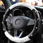 Yogurtck Bling Diamond Leather Anti-slip Steering Wheel Cover 15" Women Girls. Fixed Price $25.57.