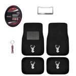 7PC Gmc Wheel Cover Keyfob Plate Frame Car Truck Floor Mats Liner Deer Elk. Fixed Price $52.76.
