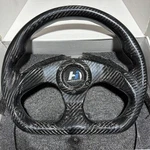 Hiwowsport 320MM Carbon Fiber Steering Wheel Jet Style 6 Holes Flat Bottom Black. Fixed Price $134.99.