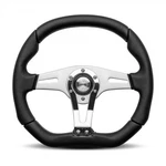 Momo Trek Steering Wheel 350MM Black Airleather Aluminum Spoke Chrome Center. Fixed Price $309.00.