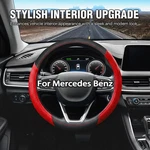 15" Steering Wheel Cover Genuine Leather For Mercedes-benz Black&red. Fixed Price $23.99.