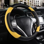 Leather Car Steering Wheel Cover, Non-slip Protector Breathable. Fixed Price $27.20.