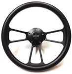 14 Inch Black Steering Wheel Aluminum With Vinyl Wrap Chevy Horn. Fixed Price $211.57.