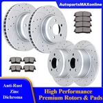 Front Rear Drilled Slotted Brake Rotors And Pads For V6 Dodge Charger Challenger. Fixed Price $158.21.