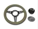 14" Billet Tan Wrap Custom Steering Wheel Hub & Horn Button Street Hot Rod. Fixed Price $115.00.