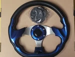 Motafar 12.4" Boat Steering Wheel 3/4 Tapered Shaft Pu Carbon Fiber 5156F-BLUE. Fixed Price $60.00.