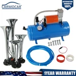 Compressor & 4 Trumpet Air Horn 12V 3FT 150 Db Hose Train 125 Psi Kit Truck. Fixed Price $209.97.