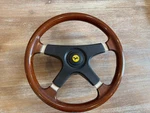 Personal Homologated Fittipaldi Mahagony Wood Steering Wheel 360MM Ferrari. Fixed Price $375.00.