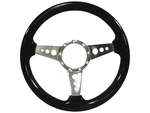 Vsw 14 Inch Black Ash Steering Wheel, 9 Bolt 3 Spoke Holes. Fixed Price $215.99.
