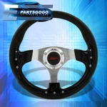 Universal 320MM 13" Pvc Leather Fusion Aluminum Steering Wheel + Jdm Sport Horn. Fixed Price $39.99.