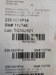 Steering Wheel Fits 2014 Honda Odyssey Grade B. Fixed Price $120.00.