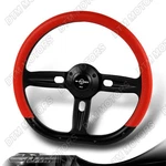 350MM W-power Red Vinyl Wrap Leather 2" Deep Dish Black Spoke 14" Steering Wheel. Fixed Price $119.99.
