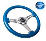 Nrg Steering Wheel Blue Classic Wood Grain 3 Spoke Chrome Center ST-015CH-BL. Fixed Price $1160.00.