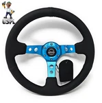 New Reinforced Nrg Innovations Steering Wheel RST-006BL + U.s.p.l Air Freshener. Fixed Price $147.40.