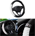 Bling Car Steering Wheel Cover, 15 Inch Rhinestones Soft Leather White. Fixed Price $13.24.