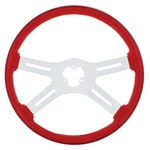 United Pacific 88225 Steering Wheel, Red, With Chrome Spokes. Fixed Price $245.33.