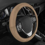 Motor Trend Soft Perforated Pu Leather Car Steering Wheel Cover Beige Tan. Fixed Price $19.90.