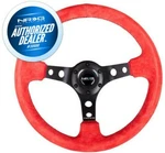 New Nrg Deep 3" Dish Steering Wheel 350MM Red Suede Black Center RST-006S-RR. Fixed Price $147.40.
