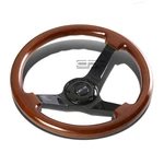 Nrg ST-036BR-BK 350MM 3"DEEP Dish Andoized Aluminum Spoke Wooden Steering Wheel. Fixed Price $180.00.