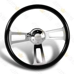 W-power 432MM Black Wood Grip 5-HOLE 17" Aluminum Chrome Spoke Steering Wheel. Fixed Price $135.24.