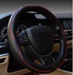 Car Steering Wheel Cover Anti-slip Soft Breathable, Sport Style Black W/red Line. Fixed Price $11.95.