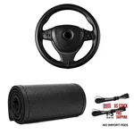 Genuine Leather Steering Wheel Cover, Stitch On Wrap For With Pore Black. Fixed Price $19.69.