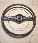 1946 1947 1948 Chevy Steering Wheel, Deluxe W/ Horn Ring, Needs Repair. Fixed Price $150.00.
