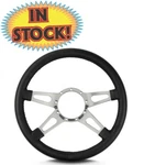Lecarra 94301 - Mark Supreme 14" Polished Spoke Steering Wheel Black. Fixed Price $234.95.