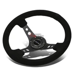 Nrg Reinforced 350MM 3"DEEP Dish Black 3-SPOKES Suede Grip Racing Steering Wheel. Fixed Price $134.00.