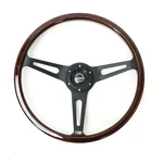 Vintage 380MM Steering Wheel Black Spoke With Slits Riveted Center Design Nrg. Fixed Price $246.99.