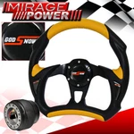 For 00-05 Eclipse 320MM Steering Wheel Pvc Yellow Black Godsnow Horn. Fixed Price $31.99.