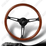 15-INCH W-power 380MM Brown Wood Grain Black Spoke 3" Deep Dish Steering Wheel. Fixed Price $105.99.