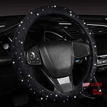Women Fashion Velvet Bling Steering Wheel Cover With Diamonds, 15 Inch Black. Fixed Price $18.50.