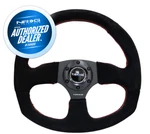 New Nrg 320MM Sport Steering Wheel Suede W/ Red Stitch Oval Bottom RST-009S-RS. Fixed Price $147.40.